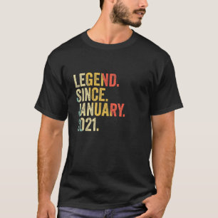 2nd Birthday 2 Years Old Legend Since January 202 T-Shirt