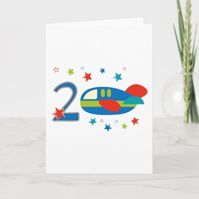 2nd Birthday Aeroplane Card (Front)