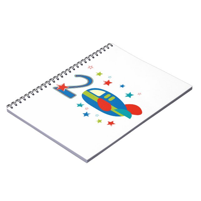 2nd Birthday Aeroplane Spiral Notebook (Left Side)