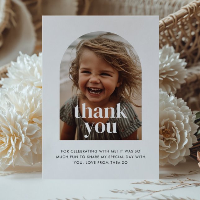 2nd Birthday Arched Photo - two Thank You Card (Zazzle 2nd Birthday Arched Photo - two Thank You Card 1)