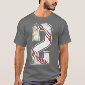 2nd Birthday Baseball Big Number Two 2 Year Old Bo T-Shirt