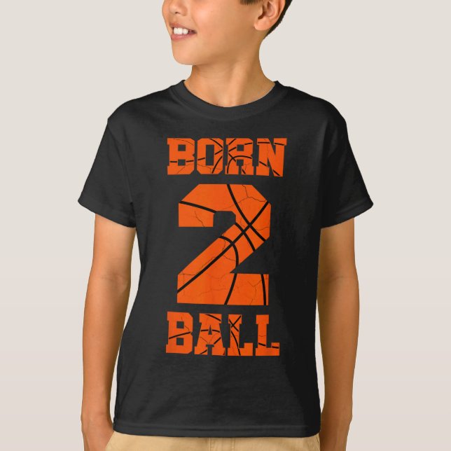 2nd Birthday Basketball Jersey Tee Two 2 Year Old  (Front)