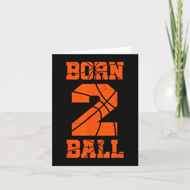 2nd Birthday Basketball Jersey Tee Two 2 Year Old  Card (Front)