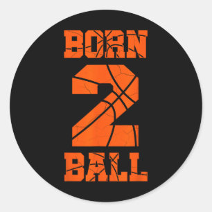 2nd Birthday Basketball Jersey Tee Two 2 Year Old  Classic Round Sticker