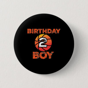 2nd Birthday Basketball Party 2 Years Old Bday Cel 6 Cm Round Badge