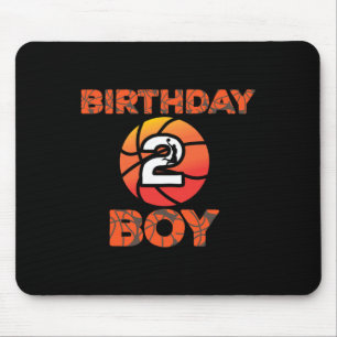 2nd Birthday Basketball Party 2 Years Old Bday Cel Mouse Pad