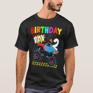 2nd Birthday Boy Blaze 2 Year Old Monster Truck Bd T-Shirt