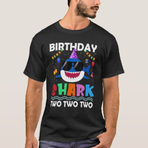 2nd Birthday Boy Shark Matching Party For Kids T-Shirt