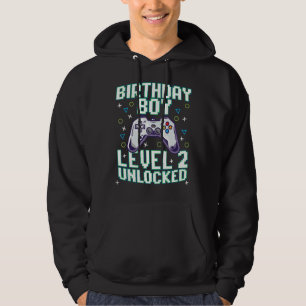 2nd Birthday Boy Video Gamer Gaming 2 Years Old Bd Hoodie