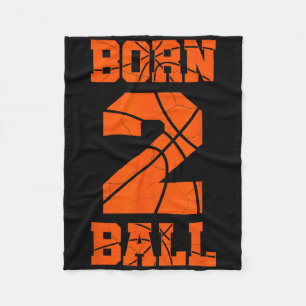 2nd Birthday Bysketbyll Jersey Tee Two 2 Year Old  Fleece Blanket
