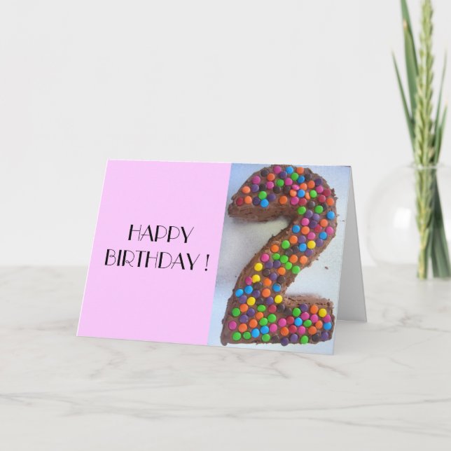 2nd birthday cake pink card (Front)