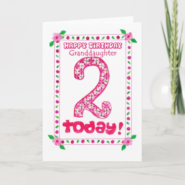 2nd Birthday Card for a Granddaughter (Front)