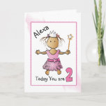 2nd Birthday Card for Sweet Girl<br><div class="desc">Wish that sweet toddler a precious 2nd birthday with this card that you can personalise</div>