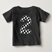 2nd Birthday Chequered Number 2 Car Racing Flag