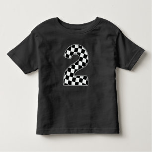 2nd Birthday Chequered Number 2 Car Racing Flag  Toddler T-Shirt