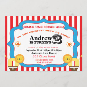 2nd Birthday Circus Invitation