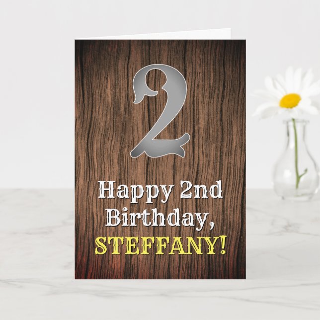 2nd Birthday: Country Western Inspired Look, Name Card (Small Plant)