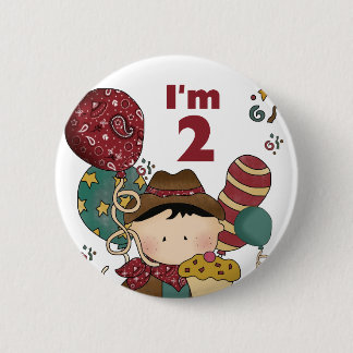 2nd Birthday Cowboy T-shirts and Gifts 6 Cm Round Badge
