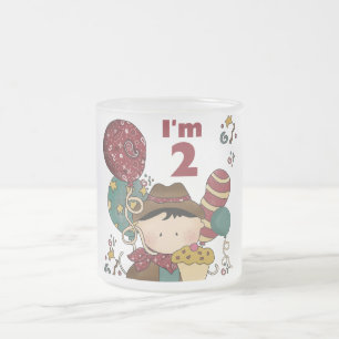 2nd Birthday Cowboy T-shirts and Gifts Frosted Glass Coffee Mug