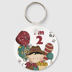 2nd Birthday Cowboy T-shirts and Gifts Key Ring