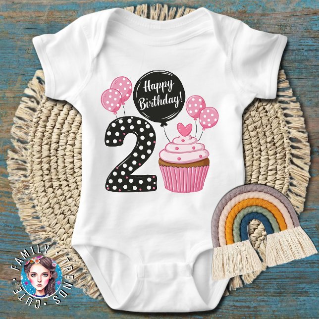 2nd Birthday Cupcake  Baby Bodysuit (Creator Uploaded)