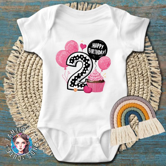 2nd Birthday Cupcake  Baby Bodysuit (Creator Uploaded)