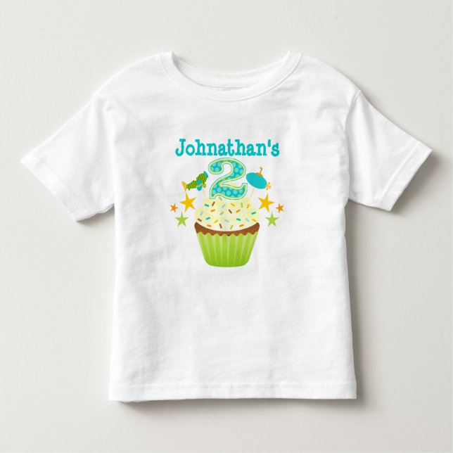2nd Birthday Cupcake (Boys) Toddler T-Shirt (Front)