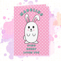 2nd Birthday Cute Bunny Cartoon Pink Sweet