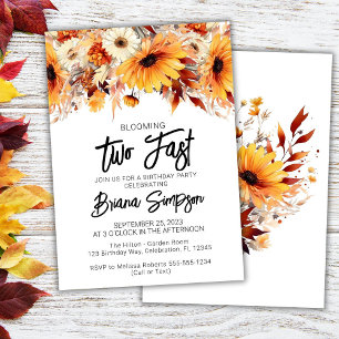 2nd Birthday Fall Floral Invitation