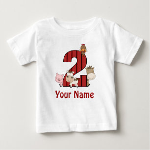 2nd Birthday Farm Animals Personalised Shirt