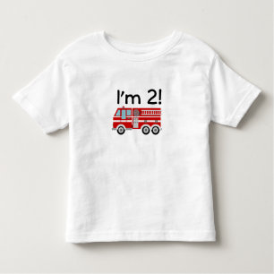 2nd Birthday Fire Engine Toddler T-Shirt