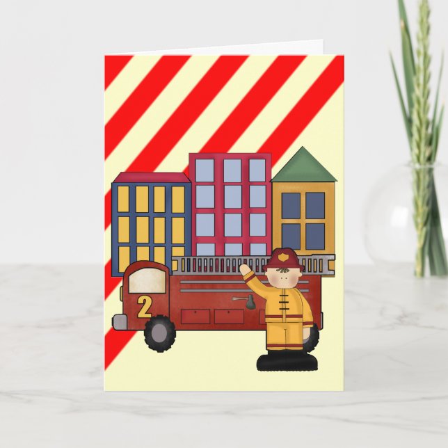 2nd Birthday Firefighter Card (Front)