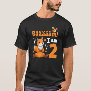 2nd Birthday Fox Themed Birthday Party 2 Years Old T-Shirt