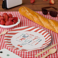 2nd birthday fruit red summer children's party inv