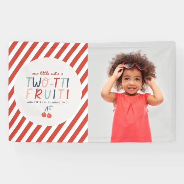 2nd birthday fruit summer children's party photo banner (Horizontal)