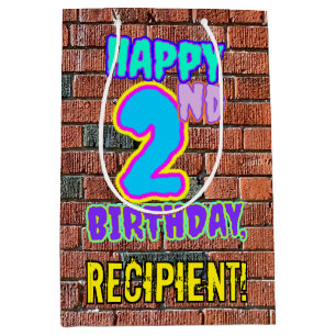 2nd Birthday: Fun, Urban Graffiti Inspired Look Medium Gift Bag