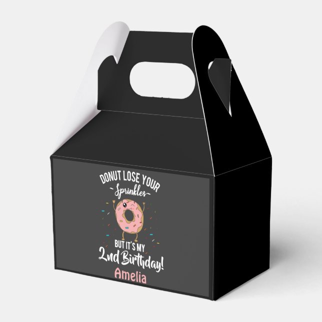 2nd Birthday Funny Doughnut 2nd Bday Party Favour Box (Front Side)