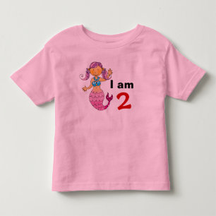 2nd birthday gift for a girl, cute mermaid toddler T-Shirt