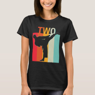 2nd Birthday Gift Karate Retro Taekwondo Martial A T-Shirt