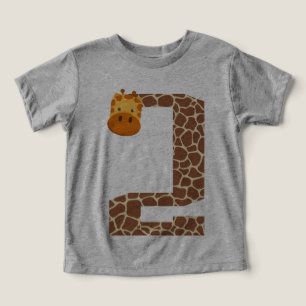 2nd Birthday Giraffe Animal 2 Year Old toddler Kid