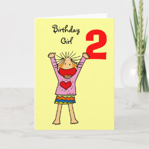 2nd birthday girl card