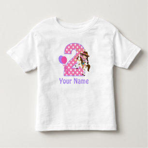 2nd Birthday Girl Cowgirl Personalised T Shirt
