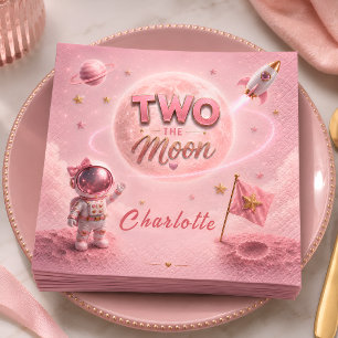 2nd Birthday Girl Space Napkin