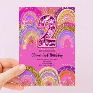 2nd Birthday Girls Invitation