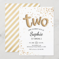 2nd Birthday - Gold White