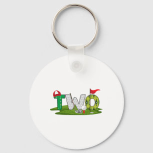 2nd Birthday Golf Theme 2 Year Old Kids Sport Part Key Ring