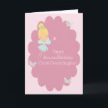 2nd Birthday Great Granddaughter Pink Fairy Card<br><div class="desc">The little fairy on this sweet card is hoping to make all your Great Granddaughters wishes come true on her second birthday. The design is a little fairy on a pink scalloped background with pretty little butterflies here and there. Thanks to Hungryjpeg for some of the elements in the design....</div>