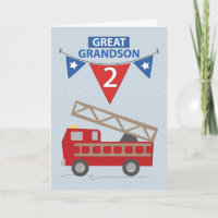 2nd Birthday Great Grandson, Firetruck