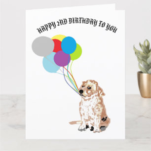 2nd Birthday Greeting Card : Labrador Retriever