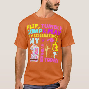 2nd Birthday Gymnastics Themed Party Kids Two Year T-Shirt